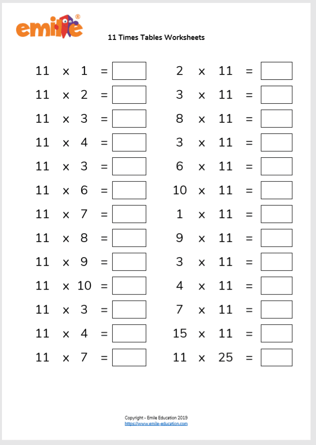 free multiplication worksheets for 3 times table