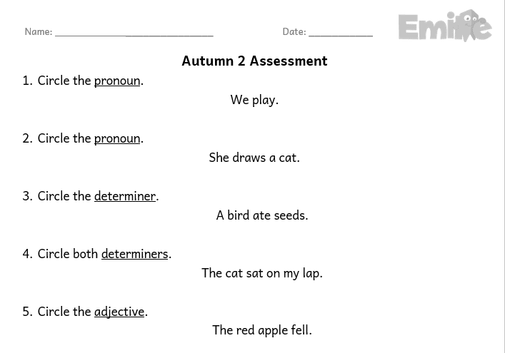 Grammar Year Assessments 2